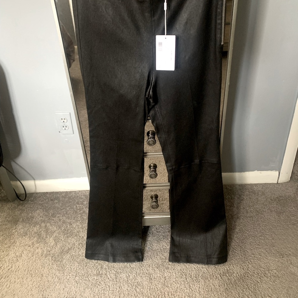 Black leather pants by helmet lang